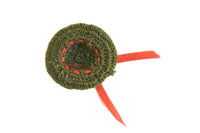 Vintage 1:12 Miniature Dollhouse Olive Green & Rust Crochet Hat