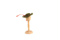Vintage 1:12 Miniature Dollhouse Olive Green & Rust Crochet Hat