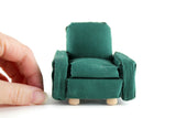 Vintage 1:12 Miniature Dollhouse Green Armchair