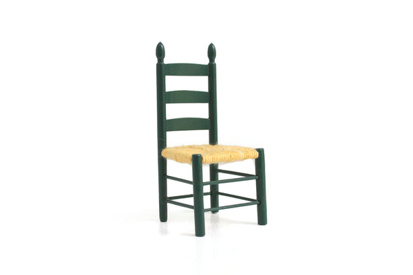 Vintage 1:12 Miniature Dollhouse Green Dining Chair