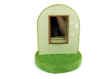 Vintage 1:12 Miniature Dollhouse Round Green Decorated Room Diorama