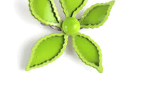 Vintage Bright Green Enamel Daisy Flower Brooch