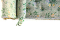 Vintage 1:12 Miniature Dollhouse Green & Beige Floral Print Chaise