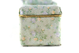 Vintage 1:12 Miniature Dollhouse Green & Beige Floral Print Chaise