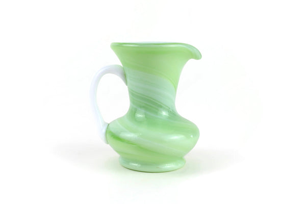 Vintage Green Slag Glass Vase or Creamer