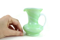 Vintage Green Slag Glass Vase or Creamer