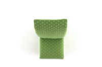 Vintage 1:12 Miniature Dollhouse Green & White Dot Fabric-Covered Chair