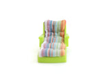 Vintage Fisher Price Little People Green Plastic Lounge Chair with Striped Cushion