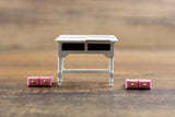 Vintage Half Scale White & Pink 1:24 Miniature Dollhouse Flip Top Vanity