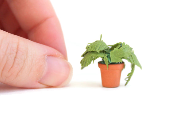 miniature potted plants in 1/24th scale Vintage Half Scale 1:24 Miniature Dollhouse Potted Houseplant – The Mustard Dandelion