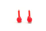 Vintage Half Scale 1:24 Miniature Dollhouse Red Candle Holders with Red Candles