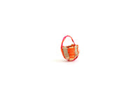 Vintage Half Scale 1:24 Miniature Dollhouse Pink Blue & Orange Striped Basket