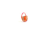 Vintage Half Scale 1:24 Miniature Dollhouse Pink Blue & Orange Striped Basket