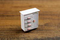 Vintage Half Scale Pink & White 1:24 Miniature Dollhouse Baby Armoire or Dresser