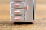 Vintage Half Scale Pink & White 1:24 Miniature Dollhouse Baby Armoire or Dresser