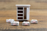 Vintage Half Scale Pink & White 1:24 Miniature Dollhouse Baby Armoire or Dresser