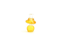 Vintage Half Scale 1:24 Miniature Dollhouse Yellow & Clear Glass Oil Lamp