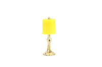 Vintage Half Scale 1:24 Miniature Dollhouse Yellow & Gold Table Lamp