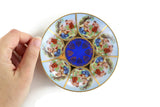Vintage Heinrich Blue & Gold Fragonard-Style Porcelain Saucer or Ring Dish