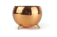 Vintage Coppercraft Guild Copper & Brass Hanging Planter with Brass Feet