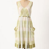 Anthropologie Green & Beige Plaid "Inwood Dress" by Maeve, Size 6, Originally $148