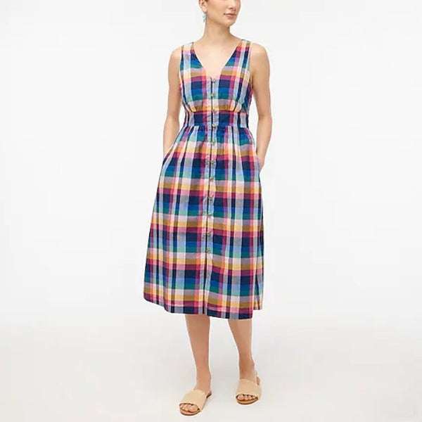 New J. CREW "Mixed-Plaid Button-Up Midi Dress", Size 6, Originally $98 The Mustard Dandelion New J. CREW "Mixed-Plaid Button-Up Midi Dress", Size 6, Originally $98 The Mustard Dandelion