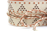 New Anthropologie Beige Leather Embroidered "Jacumba Tassel Belt" with Bow, Size M