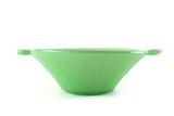 Vintage Jade Glass Bowl With Koi Fish Handles