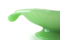 Vintage Jade Glass Leaf-Shaped Bowl