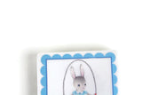 New Rabbit with Jump Rope Porcelain Tile Magnet