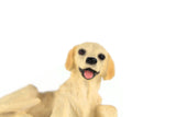 Vintage 1:12 Miniature Dollhouse Labrador Golden Retriever Reclining Dog Figurine