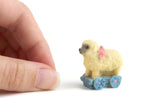 Vintage 1:12 Miniature Dollhouse Lamb Pull Toy