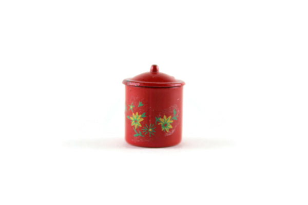 Vintage 1:12 Miniature Dollhouse Red Metal Canister