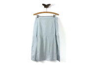 Vintage Light Blue Knee-Length Dress with Lavender Lace Cap Overlay and Separate Skirt Lining