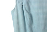 Vintage Light Blue Textured Sleeveless Maxi Dress