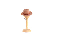 Vintage 1:12 Miniature Dollhouse Child's Brown Straw Cowboy Hat with Chin Strap