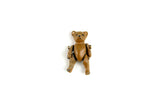 Vintage 1:12 Miniature Dollhouse Light Brown Metal Jointed Teddy Bear