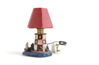 Vintage 1:12 Miniature Dollhouse Working 12V Plug-In Lighthouse Table Lamp