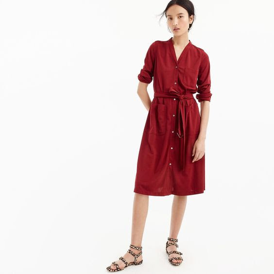 New J Crew Long Sleeve Belted Knit Dress in Burgundy, Size XS, Origina The Mustard Dandelion New J Crew Long Sleeve Belted Knit Dress in Burgundy, Size XS, Origina The Mustard Dandelion