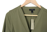 New J Crew Long Sleeve Belted Knit Dress in Frosty Olive Green, Size S, Originally $118.50