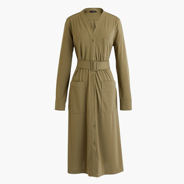 New J Crew Long Sleeve Belted Knit Dress in Frosty Olive Green, Size S, Originally $118.50 New J Crew Long Sleeve Belted Knit Dress in Frosty Olive Green, Size S, Originally $118.50