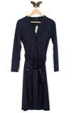 New J Crew Long Sleeve Belted Knit Dress in Navy, Size XS, Originally $118.50