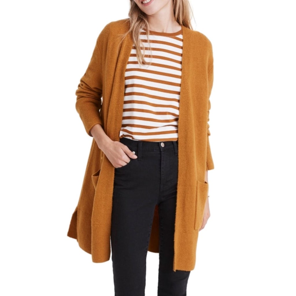 Mustard duster sweater best sale