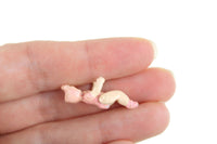 Vintage 1:12 Miniature Dollhouse Baby Doll Toy Figurine with Pink Bonnet