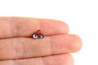 Vintage Miniature Dollhouse Micro Mini Red Metal Toy Motorcycle