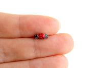 Vintage Miniature Dollhouse Micro Mini Red Metal Toy Motorcycle