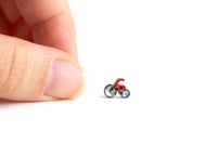 Vintage Miniature Dollhouse Micro Mini Red Metal Toy Motorcycle