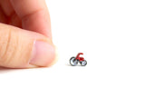 Vintage Miniature Dollhouse Micro Mini Red Metal Toy Motorcycle