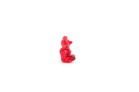 Vintage Micro Mini Red Bear Figurine