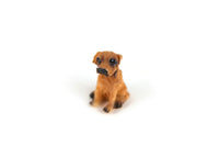 Vintage 1:12 Miniature Dollhouse Brown & Black Dog Figurine